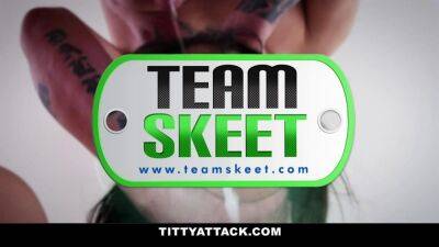 TeamSkeet - Pretty Black Girl Lets a Big Dick Stud Cum On Her Big Tits - sunporno.com