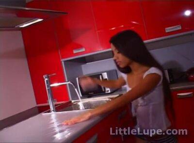 Little Lupe masturbates in the kitchen - hotmovs.com