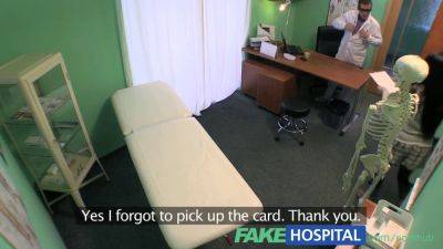 Brunette gets stiffy from the doc in fake hospital POV sex tape - sexu.com