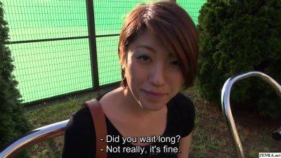 Gorgeous short hair Japanese amateur hot pants walk in public - hotmovs.com - Japan