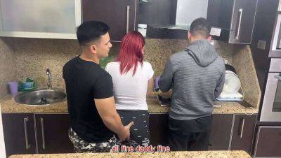 Cheating Wife Gets Groped While Husband Cooks: NTR Cuckold Experience with Yostin Quiles & Palomino Vergara - veryfreeporn.com